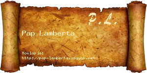 Pap Lamberta névjegykártya
